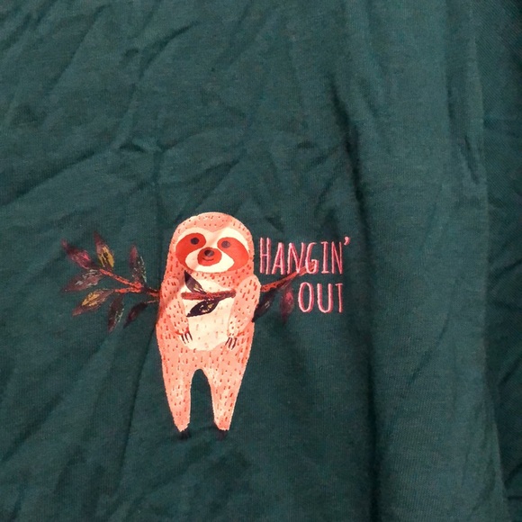 Sloth Pajama set - short sleeve shirt and shorts - Picture 2 of 3